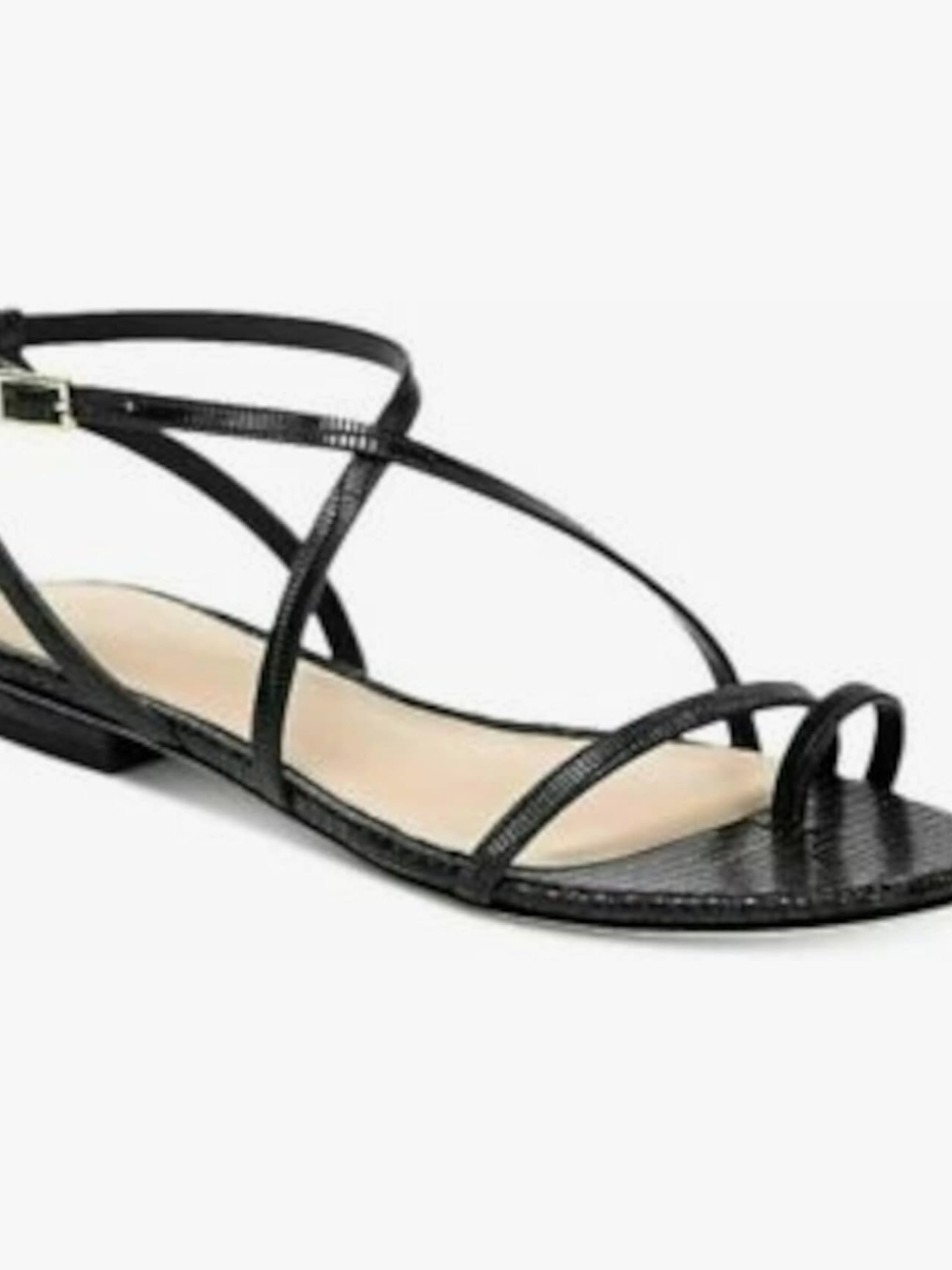 NWT! Via Spiga Women's Calandre Black Leather Sandals Size 8